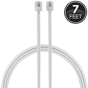 GE 50 ft. Ultra-Thin Phone Line Cord - White 76325 - The Home Depot