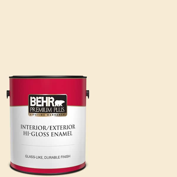 BEHR PREMIUM PLUS 1 gal. #360C-1 Clear Yellow Hi-Gloss Enamel Interior/Exterior Paint