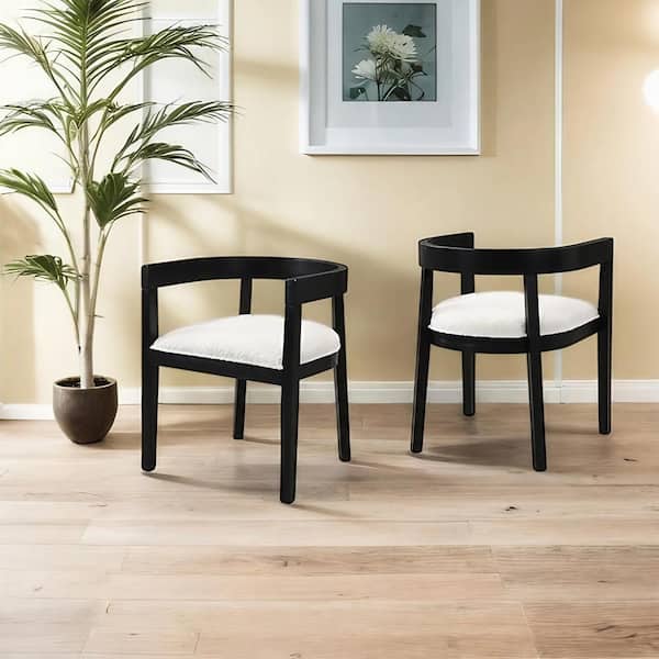 CHRISTOPHER KNIGHT HOME Elev Modern Beige and Black Upholstered Dining Chairs, Set of 2