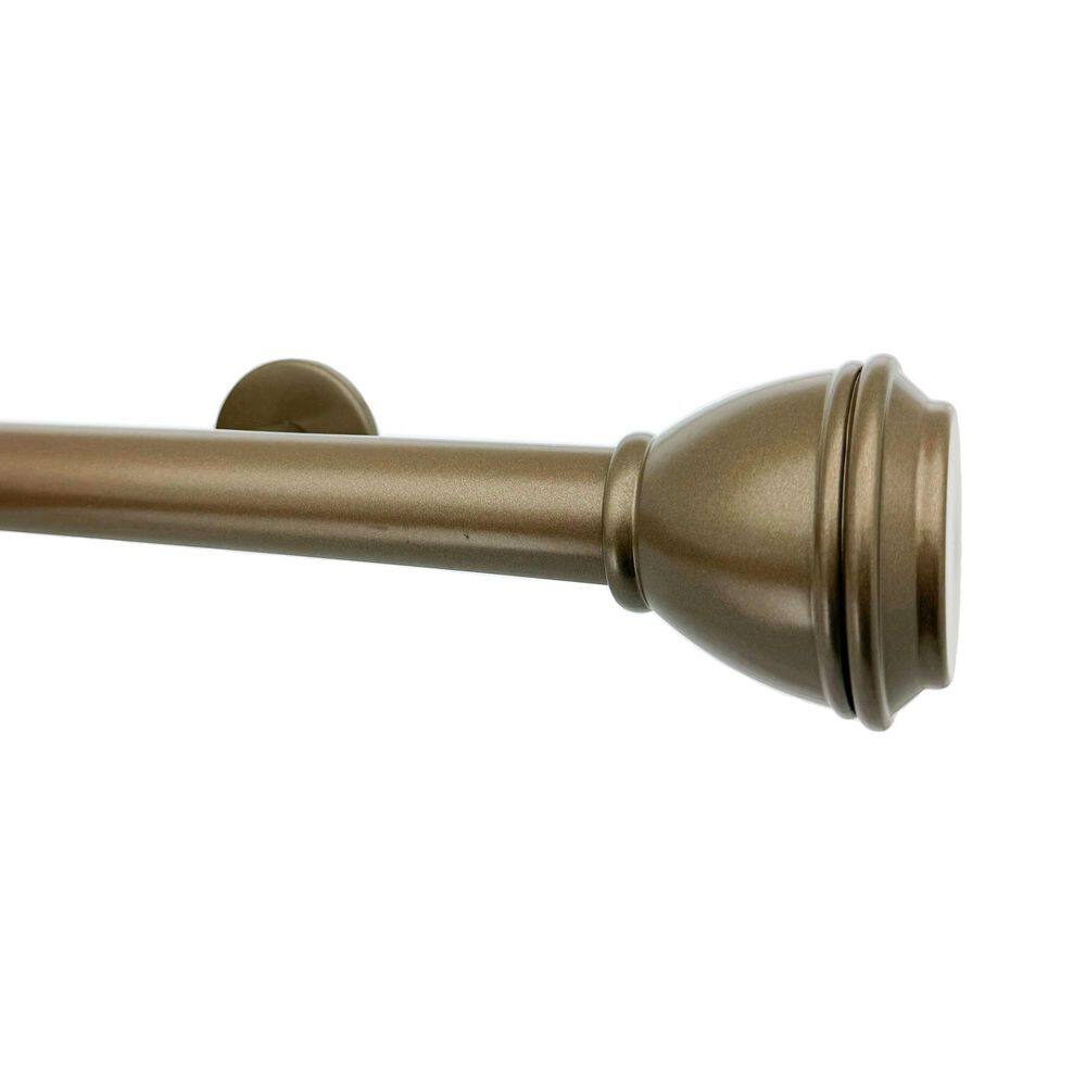 Tekno Pro 84 in. Non Adjustable 1.125 in. Diameter Decorative Traverse Curtain Rod with Blaze Finial in Champagne price history on PriceWatchPro