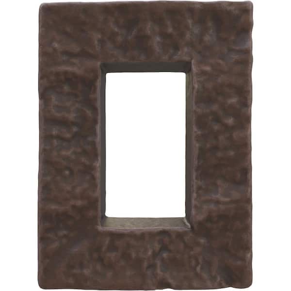 Ekena Millwork 4 in. W x 3 in. D x 7-7/8 in. H Universal Electrical Cover for StoneWall Faux Stone Siding Panels in Dark Tobacco