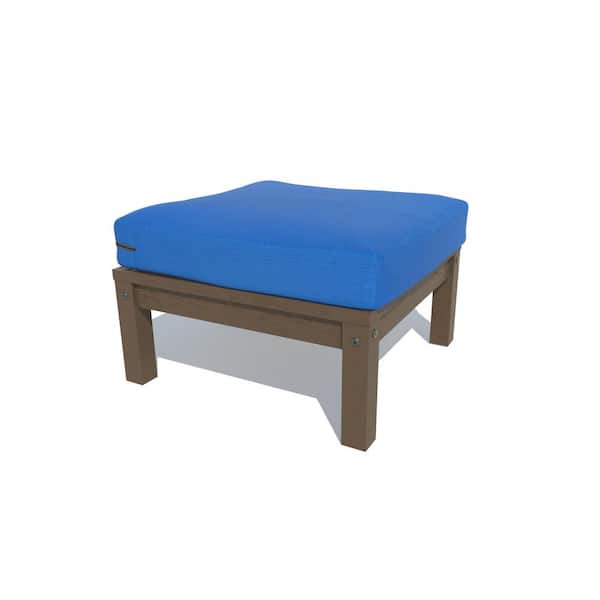 Highwood Bespoke 1-Piece Deep Seating Plastic Outdoor Ottoman with Cushion