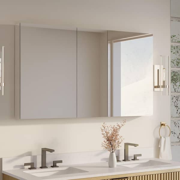 52 in. W x 30 in. H Rectangular Recess/Surface Mount Medicine Cabinet with Mirror, Soft Close Door