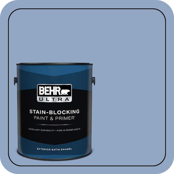 BEHR ULTRA 1 gal. #PPU15-13 Blue Hydrangea Satin Enamel Exterior Paint