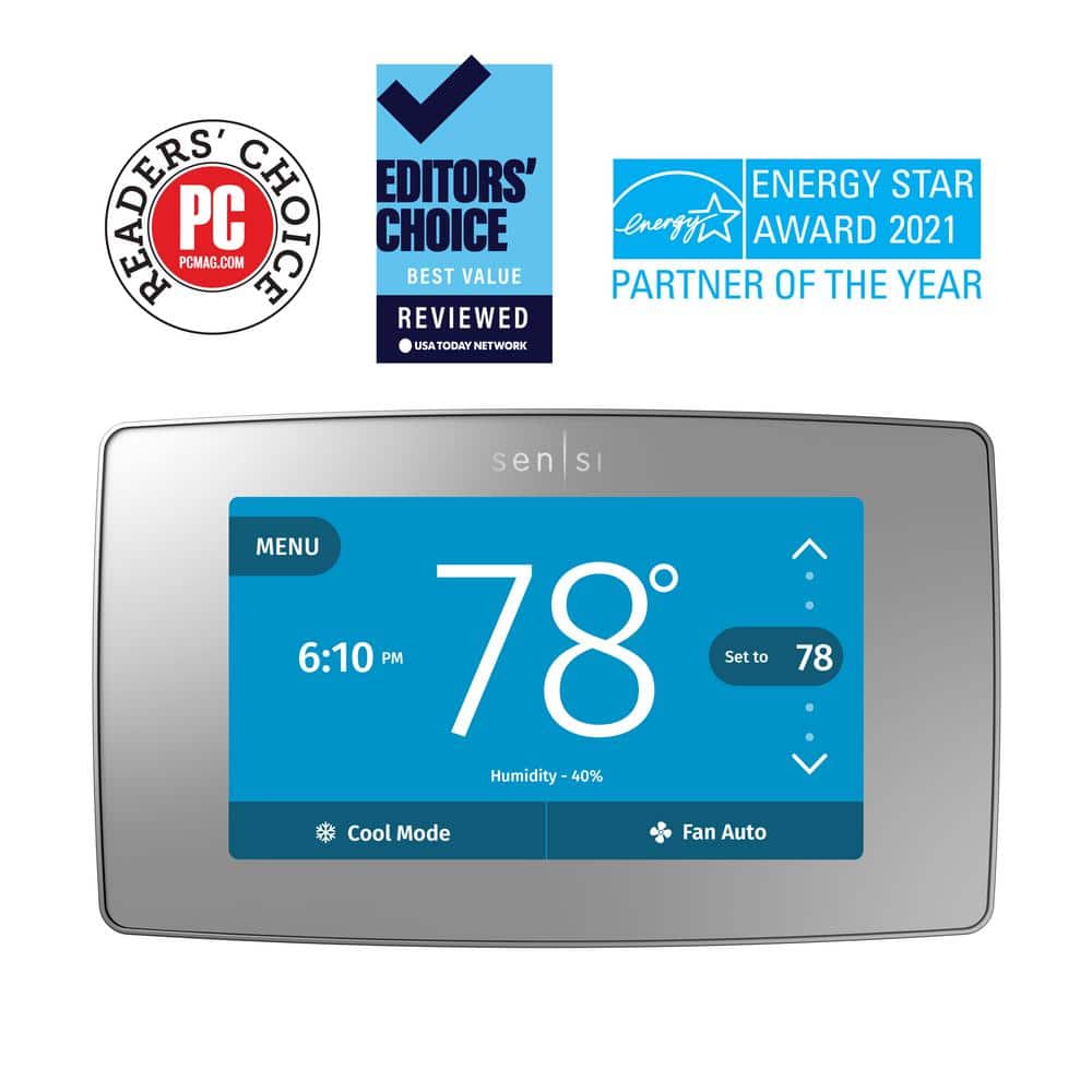 Silver Programmable Touchscreen Wi-Fi Smart Thermostat