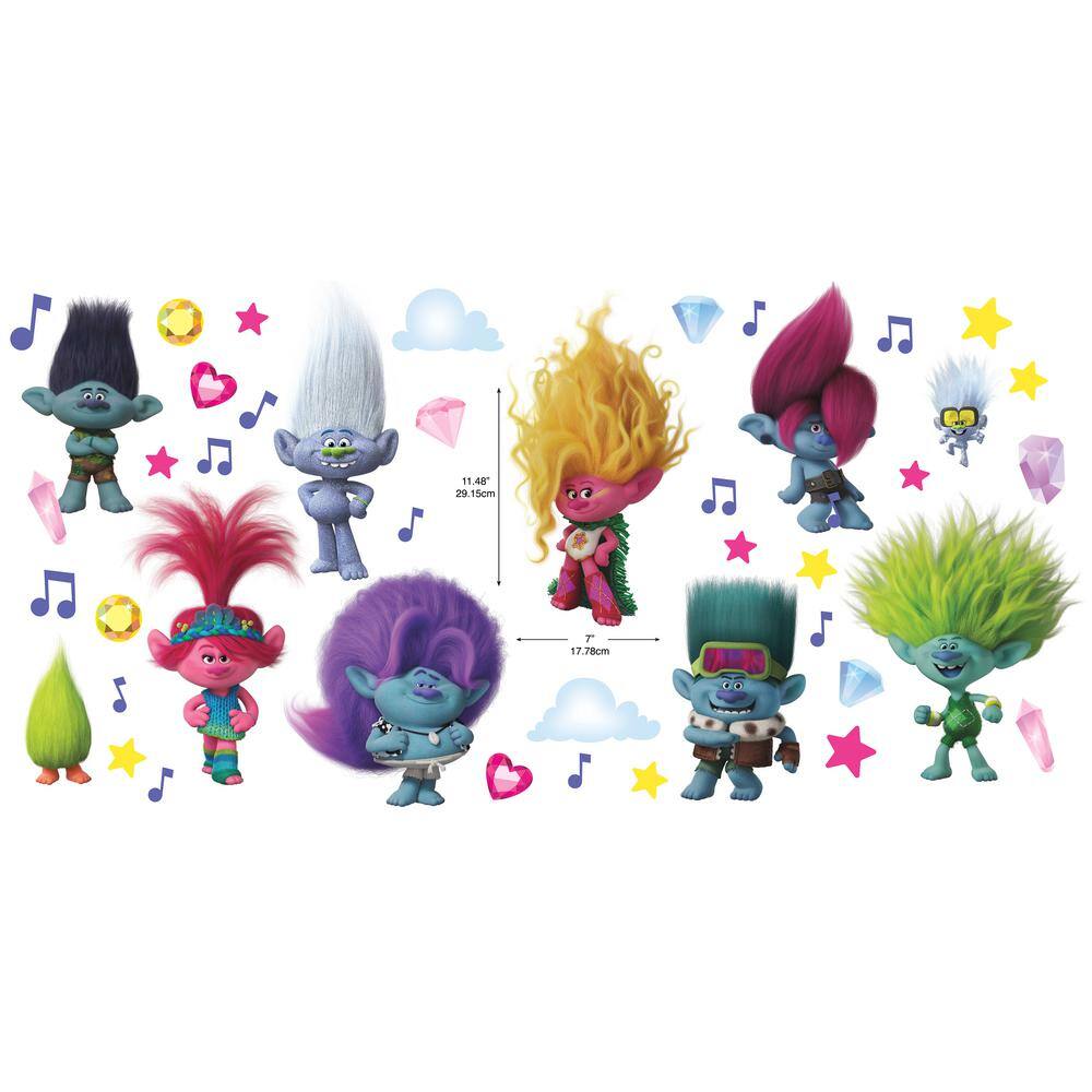 Trolls 3 Band Together Glitter Wall Decals Set