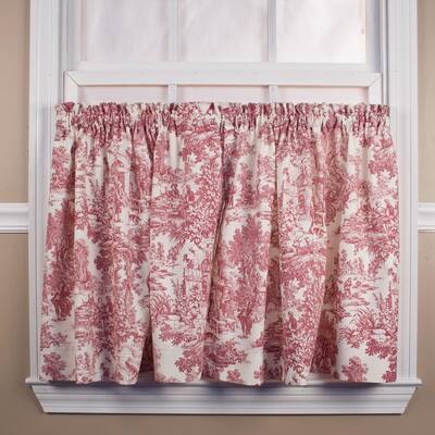 Red Toile Curtains Window Treatments The Home Depot