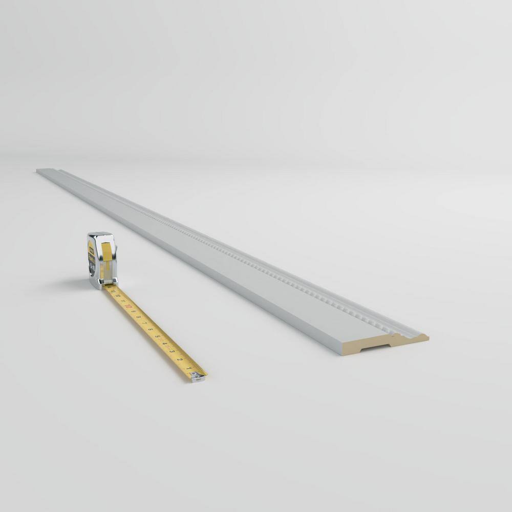 Gray Primed Polyurethane Geometric Baseboard Moulding Sample