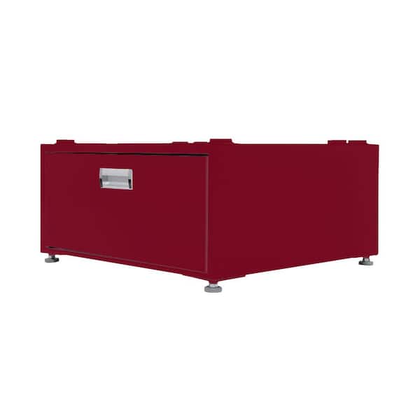 23.6 in. High Laundry Pedestal in 10 in. with Drawer in Merlot Red