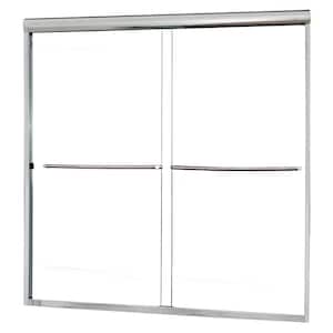 Cove 60 in. x 60 in. Semi-Framed Sliding Tub Door in Silver with 1/4 in. Clear Glass