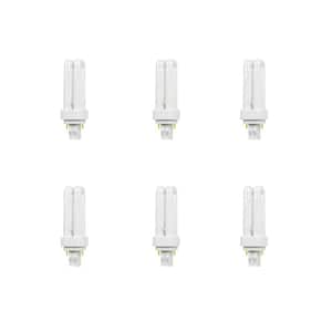 13W Equiv PL CFLNI Quad Tube 2-Pin Plug-in GX23-2 Base Compact Fluorescent CFL Light Bulb, Cool White 4100K (6-Pack)