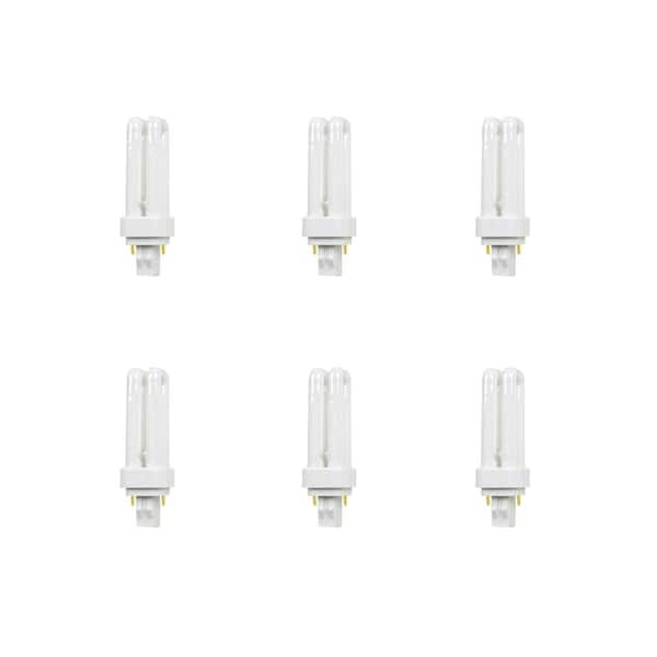 Feit Electric 13W Equiv PL CFLNI Quad Tube 2-Pin Plug-in GX23-2 Base Compact Fluorescent CFL Light Bulb, Cool White 4100K (6-Pack)