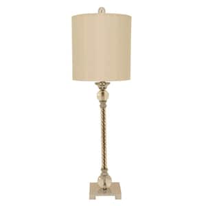 Camilla 30 in. Chrome Table Lamp with Faux Silk Shade