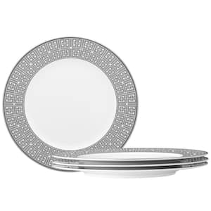 Infinity Graphite 11 in. (Gray) Bone China Dinner Plates (Set of 4)