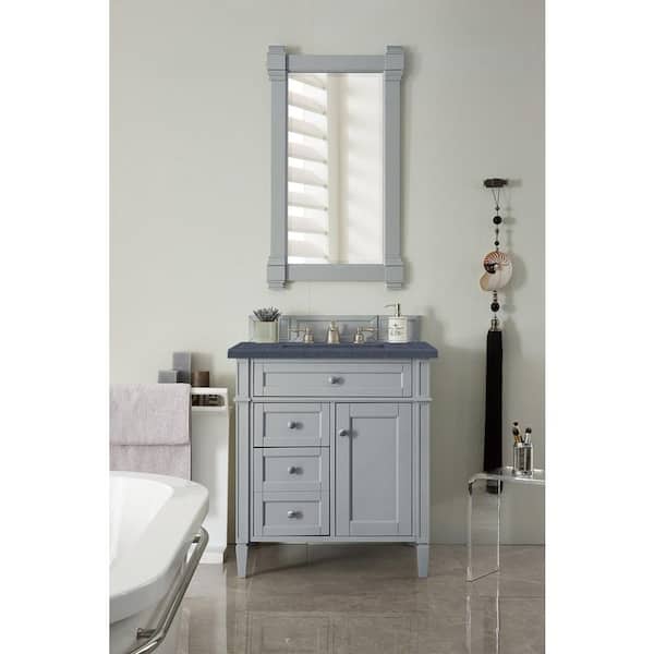 James Martin Vanities Brittany 30 in. W x 23.5 in.D x 34 in. H Single Vanity in Urban Gray with Quartz Top in Charcoal Soapstone