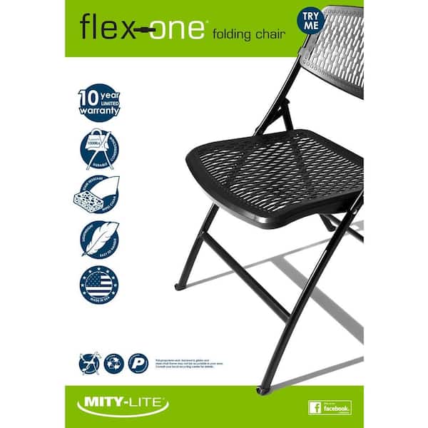 HDX 2FF004HDX Plastic Seat Folding Chair in Black (Set of 4) - 3