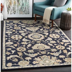 Hanzei Navy 2 ft. x 4 ft. Hearth Indoor Area Rug