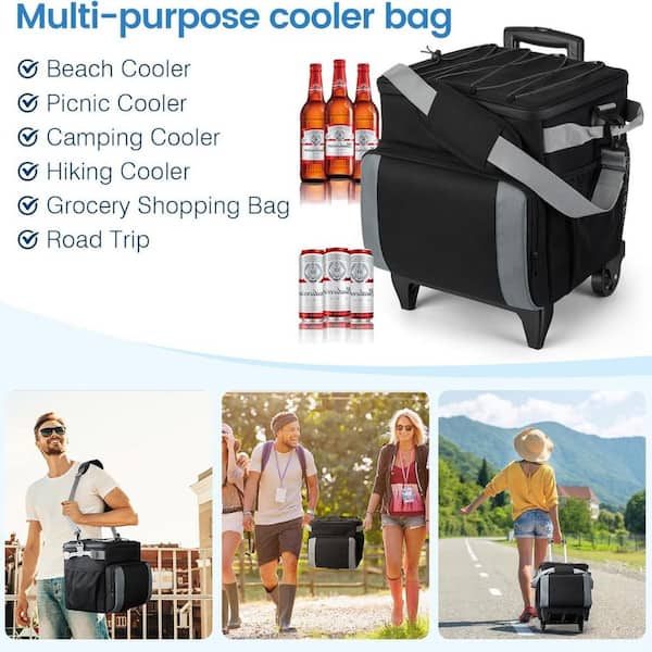 Misopily 27 Insulated Leakproof Soft-Side Rolling Cooler with