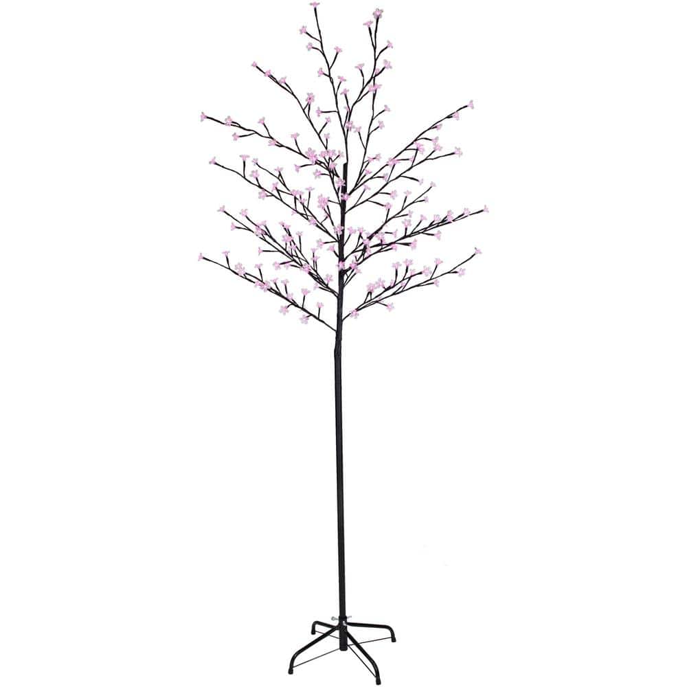 LIVING LUXURY 4.5 ft. Pink Artificial Cherry Blossom Flower
