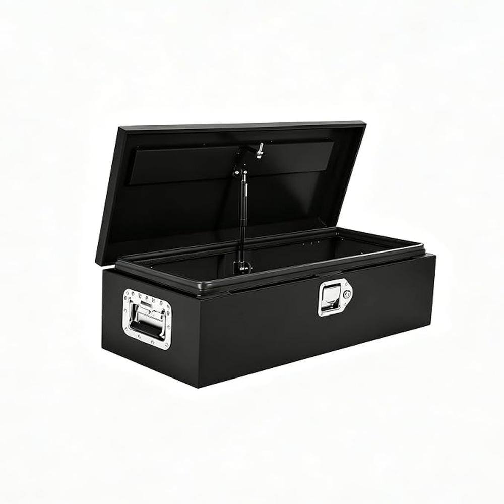 Steel Truck Bed Tool Box, 48x15x15 in, Diamond Plate Under-Rail Storage Chest, in Black with Orange Stripes price history on PriceWatchPro
