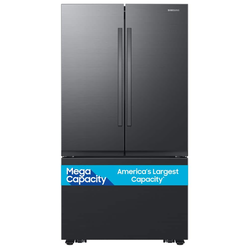32 cu. ft. Mega Capacity 3-Door French Door Refrigerator with Dual Auto Ice Maker in Matte Black Steel
