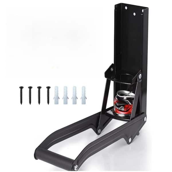 16 oz. Metal Aluminum Can Crusher Wall Mounted Heavy Duty Smasher for Recycling Cans and Bottles Black