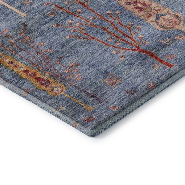 Mayfield Premium Machine Washable Abstract AMF1922 Blue 5 ft. x 7 ft. 6 in. Area Rug