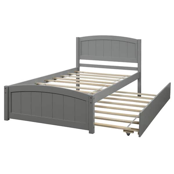 Trundle Wood Bed Frame With Headboard, Holbrook Twin Platform Bed With Pop Up Trundle Build