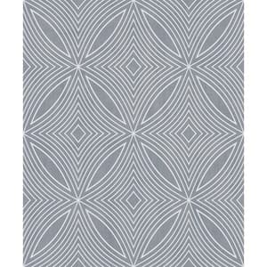 Special FX Geometric Kaleidoscope Spiral Effect Wallpaper in Silver and Blue