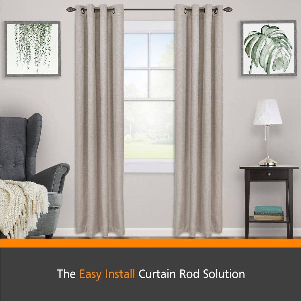 Kenney Bronze Adjustable Curtain Rod with Decorative Finials