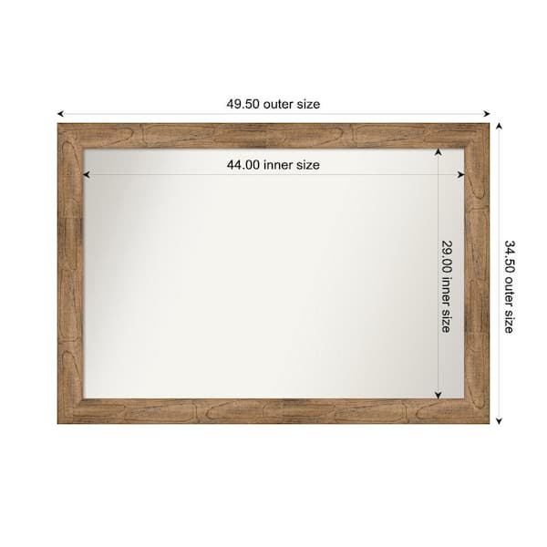 Amanti Art Owl Brown 49.5 in. W. x 34.5 in. Custom Non-Beveled Wood Framed Bathroom Vanity Wall Mirror