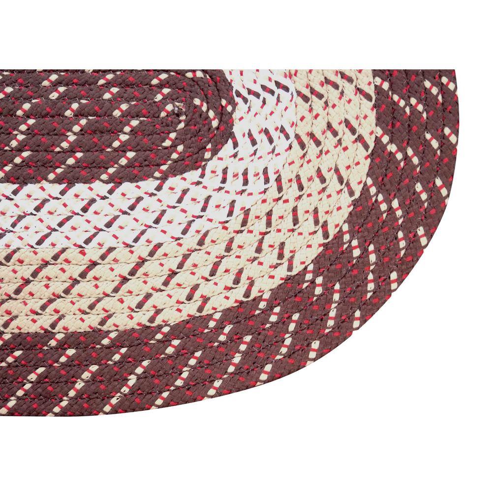 Classic Braided Brown Stripe Synthetic Indoor Runner Rug 24" x 66"