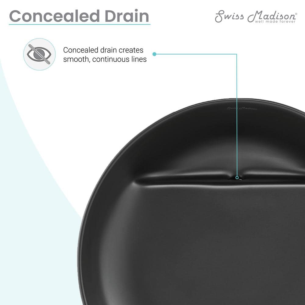 Beau 16.5" Matte Black Round Ceramic Vessel Sink