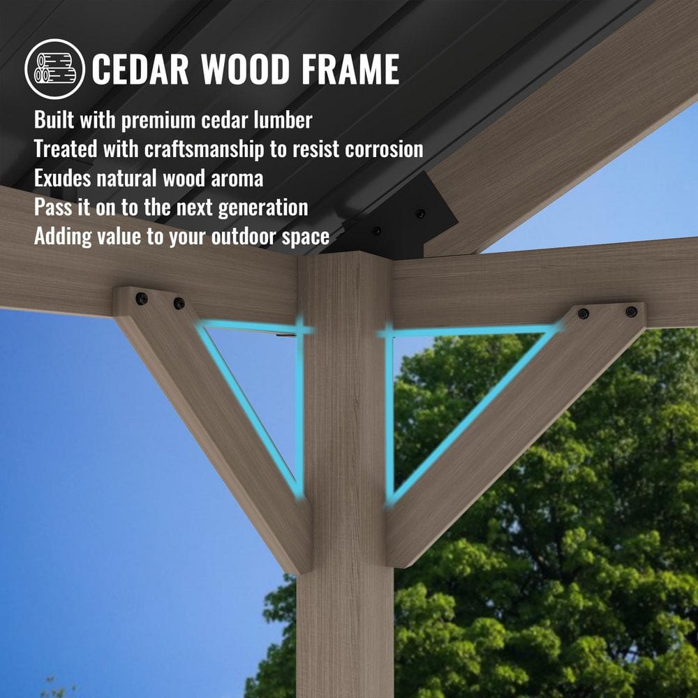 Cedar Wood 12'x20' Gazebo with Galvanized Steel Roof