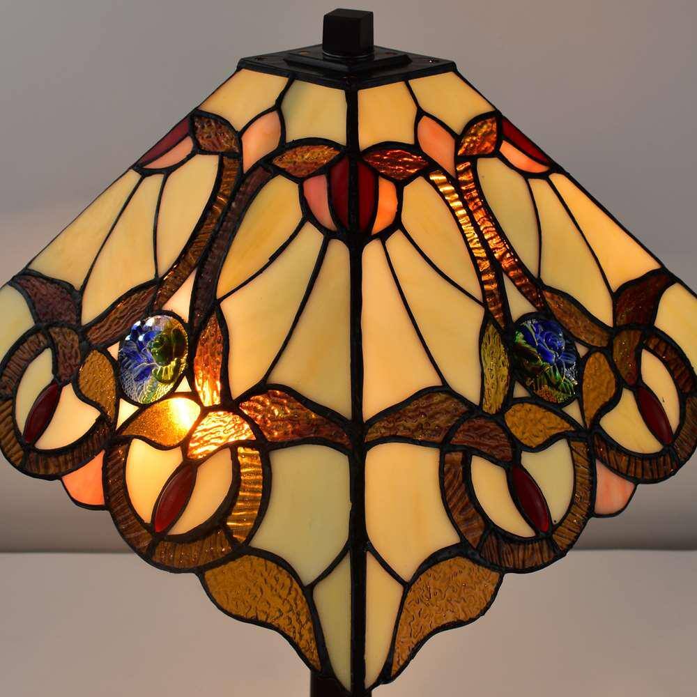 Tiffany Style 23" Stained Glass Table Lamp with Dual Pull Chains