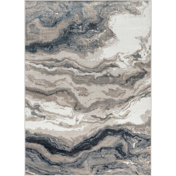 Well Woven Verity Yara Grey 3 ft. 11 in. x 5 ft. 3 in. Modern Abstract Area Rug