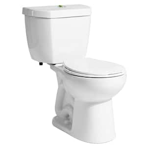 The Original 2-piece 0.5/0.95 GPF Dual Flush Round Front Toilet in White, Seat Not Included