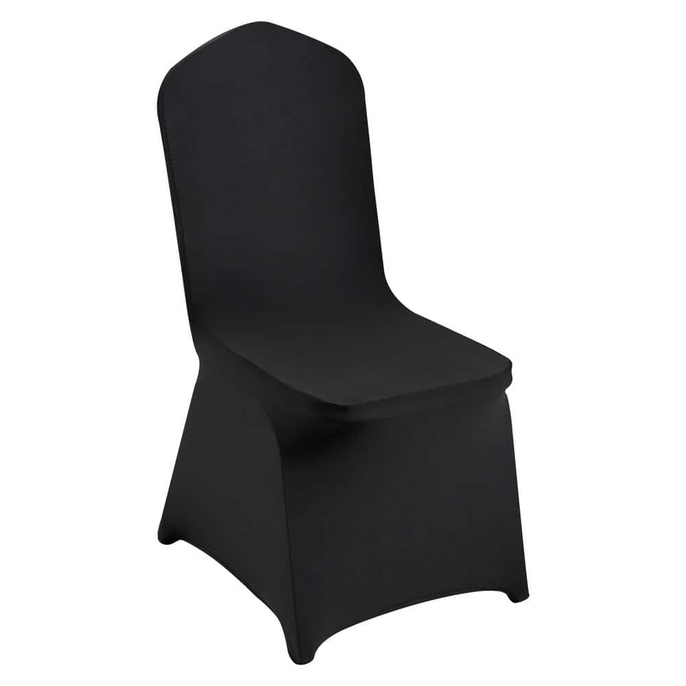 VEVOR 50 PCS Stretch Spandex Folding Chair Covers Universal Fitted Chair Cover Removable Washable Protective Slipcovers, Black