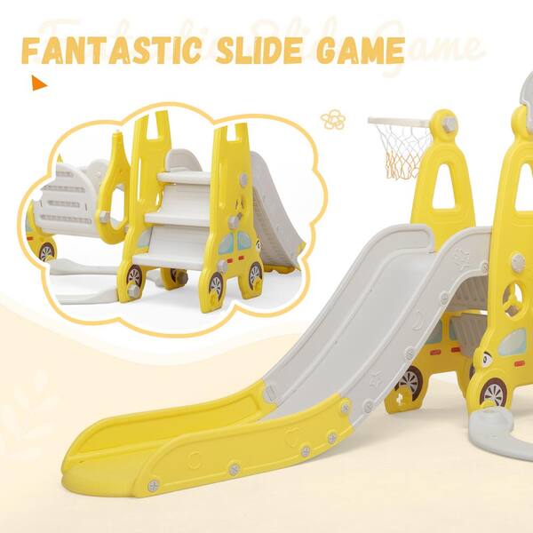 Nyeekoy 5-in-1 Kids Slide and Swing Set Toddler Climber Playset