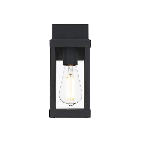 11 in. Black Outdoor Hardwired Wall Sconce with No Bulbs Included