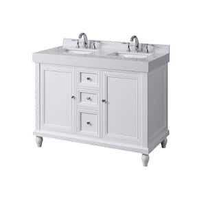 Classic Exclusive 48 in. W x 23 in. D x 36 in. H Bath Vanity in White with White Culture Marble Top