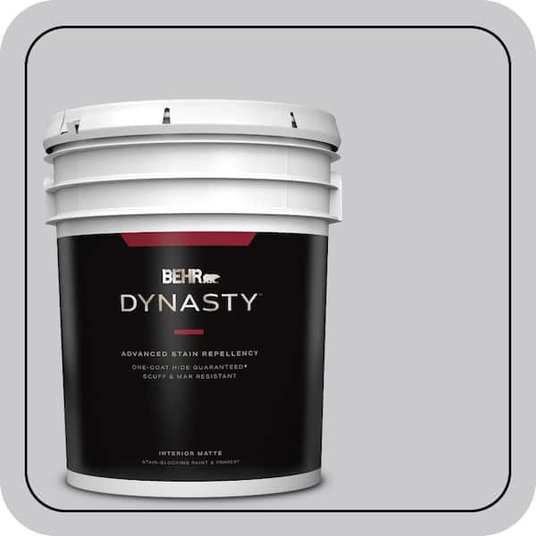 BEHR DYNASTY 5 gal. #ECC-62-1 Urban Gray Matte Interior Stain-Blocking Paint & Primer