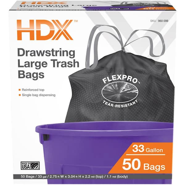 HDX 33 Gal. Proflex DS Large Trash Bags (50-Count)