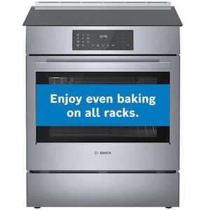 Benchmark Series 30 in 4.6 cu ft 4 Burner Slide-In Induction Range with Self-Cleaning Convection Oven in Stainless Steel