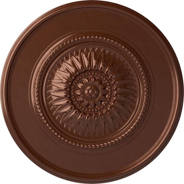 Ekena Millwork 29-3/4 in. x 1-1/2 in. Wigan Urethane Ceiling Medallion, Copper Penny