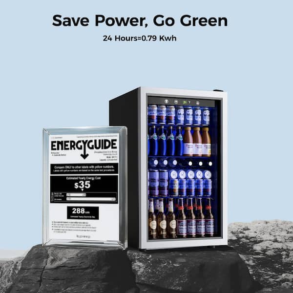 SIMZLIFE 20.3 in Single Zone 145-Cans Freestanding Beverage and