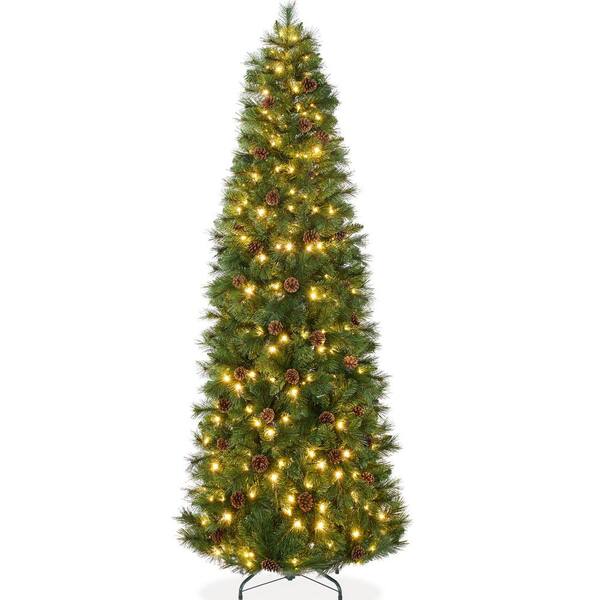 Best Choice Products 9 ft. Green Scotch Pine Pre-Lit Pencil Artificial ...