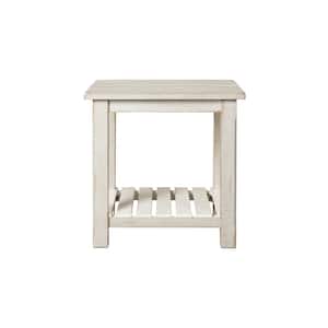 Barn Door Collection Antique White End Table