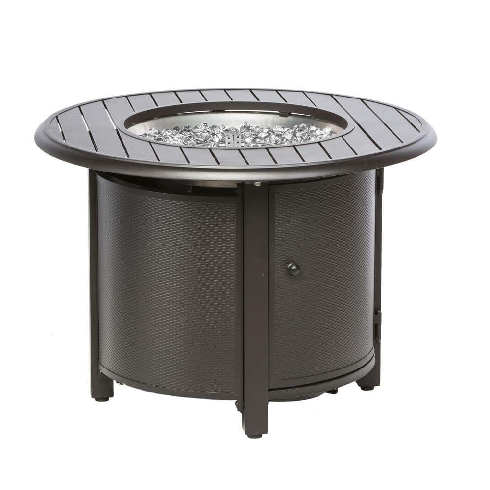 Black 36" Round Aluminum Gas Fire Pit Table