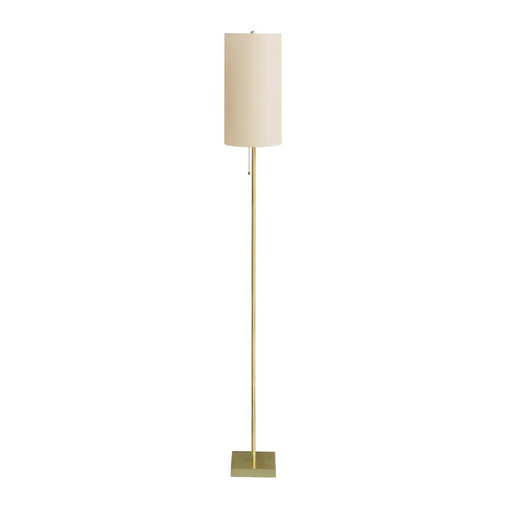 64 in. Gold Metal 1-Light Standard Floor Lamp with Sleek Brass Finish and Ivory Drum Shade for Living Room, Bedroom price history on PriceWatchPro